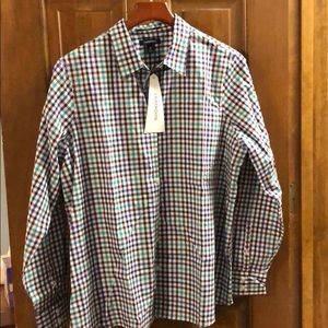 NWT lands end cotton button up shirt 16